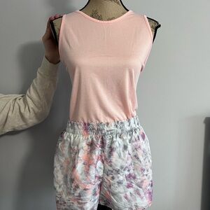Nike Pink and Tie-Dye Women's tank top and shorts Set